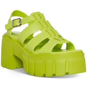 Madden Girl Genesis Platform Fisherman Sandal in Lime Green size 7.5 NIB